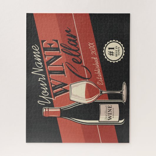 Personalisierter Weinkeller Flaschen Bar  Puzzle (Vertikal)