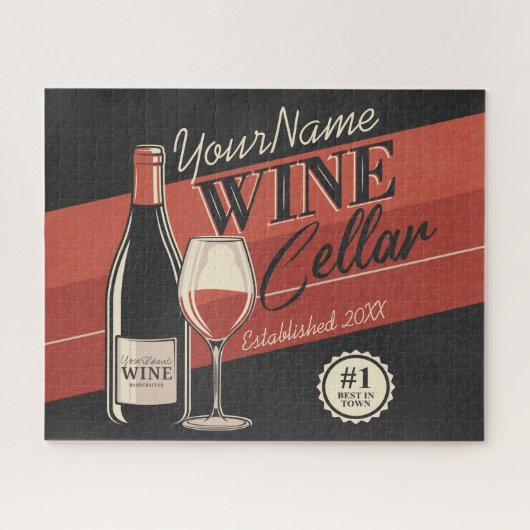 Personalisierter Weinkeller Flaschen Bar Puzzle (Horizontal)