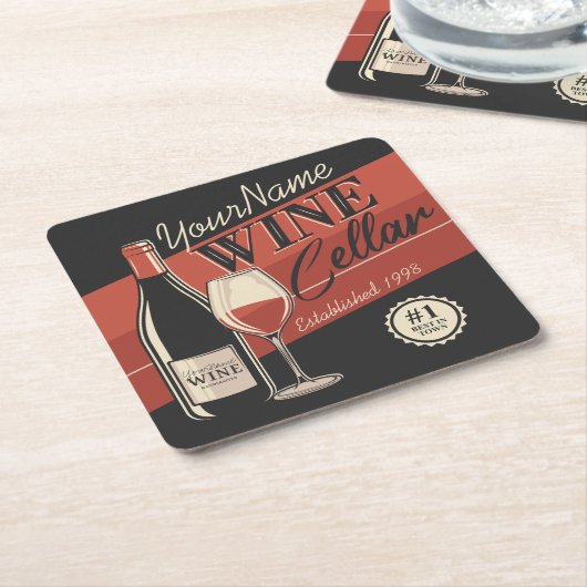 Personalisierter Weinkeller Flaschen Bar Rechteckiger Pappuntersetzer (angewinkelt)