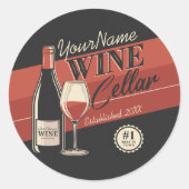 Personalisierter Weinkeller Flaschen Bar Runder Aufkleber (Vorderseite)