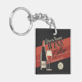 Personalisierter Weinkeller Flaschen Bar Schlüsselanhänger (Vorderseite links)