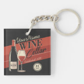 Personalisierter Weinkeller Flaschen Bar Schlüsselanhänger (Rückseite)