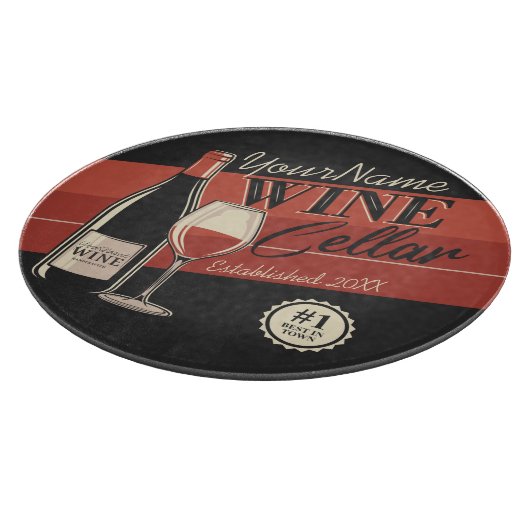Personalisierter Weinkeller Flaschen Bar Schneidebrett (Ecke)