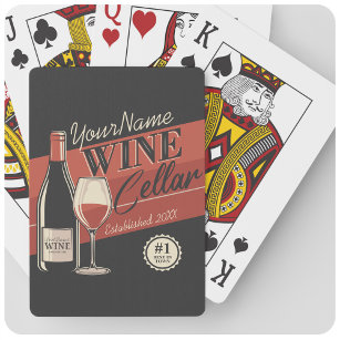 Personalisierter Weinkeller Flaschen Bar Spielkarten