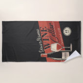 Personalisierter Weinkeller Flaschen Bar  Strandtuch (Vorderseite)