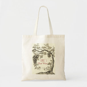 Personalisierter Weintraubenroter Weinbaum Tragetasche