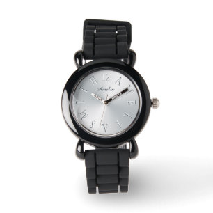 Personalisierter Weißbuchstabendial Armbanduhr