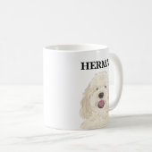 Personalisierter Weißcreme-Doodle-Hund Kaffeetasse (VorderseiteRechts)