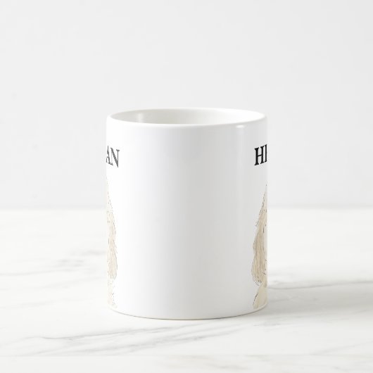 Personalisierter Weißcreme-Doodle-Hund Kaffeetasse (Mittel)
