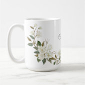 Personalisierter weißer Blumenbecher, eleganter be Kaffeetasse (Links)