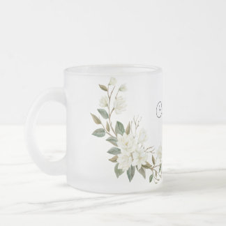 Personalisierter weißer Blumenbecher, eleganter be Mattglastasse