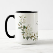 Personalisierter weißer Blumengratisbecher, elegan Tasse (Links)