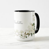 Personalisierter weißer Blumengratisbecher, elegan Tasse (VorderseiteRechts)