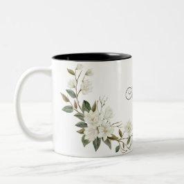 Personalisierter weißer Blumengrüßetasse, elegante Zweifarbige Tasse