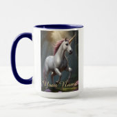 Personalisierter Weißer Einhornwald Tasse (Links)