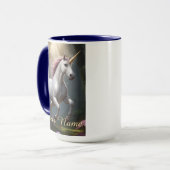 Personalisierter Weißer Einhornwald Tasse (Vorderseite Links)