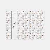 Personalisierter weißer englischer Namenssetzer Fleecedecke (Vorderseite (Horizontal))