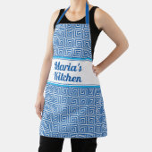 Personalisierter weißer griechischer Schlüsselanhä Schürze (InSitu)