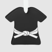 Personalisierter Weißer Gürtel Ornament (Rückseite)