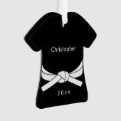 Personalisierter Weißer Gürtel Ornament (Vorderseite)