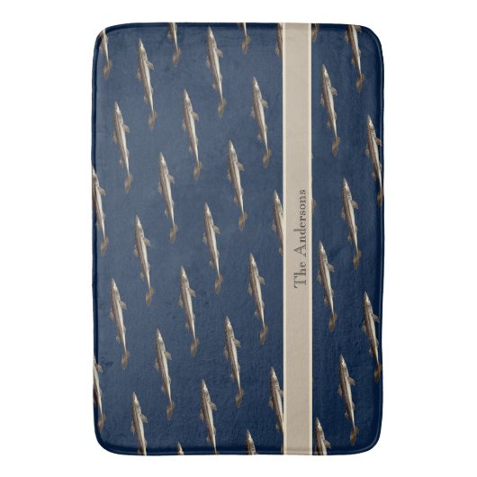 Personalisierter Weißer Hai Sandboden Badematte (Vorderseite Vertikal)