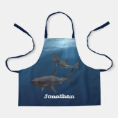Personalisierter Weißer Hai Schürze (Vorderseite)