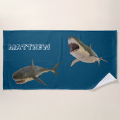 Personalisierter Weißer Hai Strandtuch (Vorderseite)