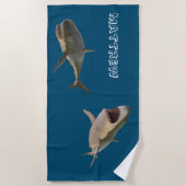 Personalisierter Weißer Hai Strandtuch (Vorderseite)