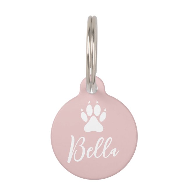 Personalisierter weißer Hundepflaster mit Telefonn Haustiermarke (Vorderseite)