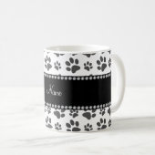 Personalisierter weißer Hundetatzennamensdruck Kaffeetasse (VorderseiteRechts)