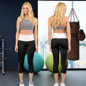 Personalisierter weißer Katzentext Diy Yoga Capri Leggings