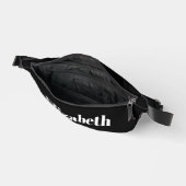 Personalisierter weißer klassischer Name | Black S Bauchtasche (Offen)