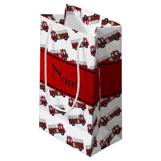 Personalisierter weißer kleine geschenktüte (Vorderseite Schrägansicht)