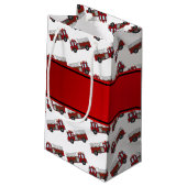 Personalisierter weißer kleine geschenktüte (Rückseite Schrägansicht)