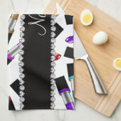 Personalisierter weißer küchentuch (Viertel Falte)