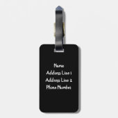 Personalisierter weißer maltesischer Welpenhund Gepäckanhänger (Rückseite vertikal)