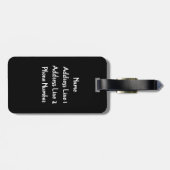 Personalisierter weißer maltesischer Welpenhund Gepäckanhänger (Rückseite horizontal)