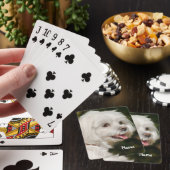 Personalisierter weißer maltesischer Welpenhund Spielkarten (In Situ)