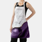 Personalisierter weißer Marmor Lila Goldgräber Schürze (InSitu)