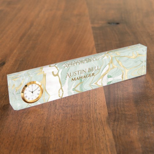 Personalisierter weißer Marmor Namensplakette (Seite)