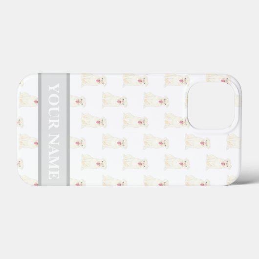 Personalisierter weißer Mops Case-Mate iPhone Hülle (Rückseite (Horizontal))