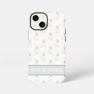 Personalisierter Weißer Mops-Hund iPhone 13 Mini Hülle