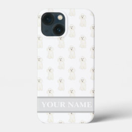 Personalisierter weißer Poodle Case-Mate iPhone Hülle