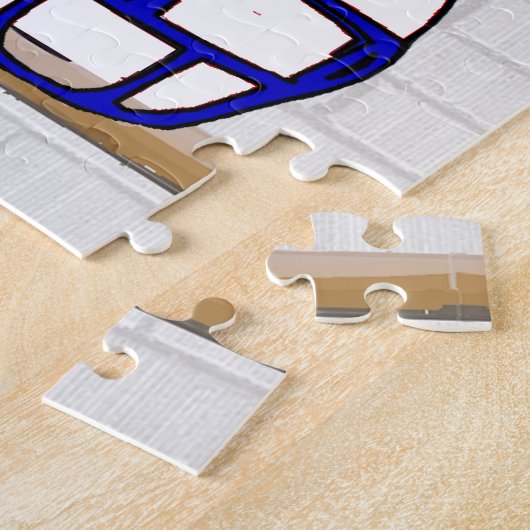 Personalisierter weißer roter blauer Fußball Puzzle (Seite)