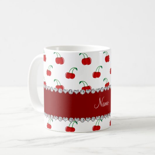 Personalisierter weißer roter kaffeetasse (Vorderseite Links)