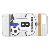 Personalisierter weißer schwarzer Fußball-Fußball Case-Mate iPhone Hülle (Rückseite (Horizontal))