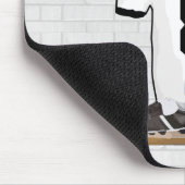 Personalisierter weißer schwarzer Fußball-Fußball Mousepad (Ecke)