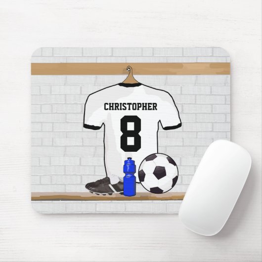 Personalisierter weißer schwarzer Fußball-Fußball Mousepad (Mit Mouse)