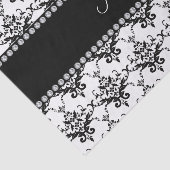 Personalisierter weißer schwarzer Namensdamast Seidenpapier (Ausschnitt)