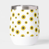 Personalisierter weißer Sonnenblumen-Muster 11oz B (Rückseite)